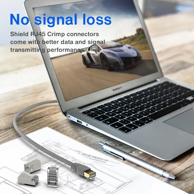 AMPCOM CAT6 Shielded RJ45 Modular Plug connector 50μ Gold Plated 8P8C RJ45 Connectors Modular Plug Crimp End Ethernet Cable - image 3