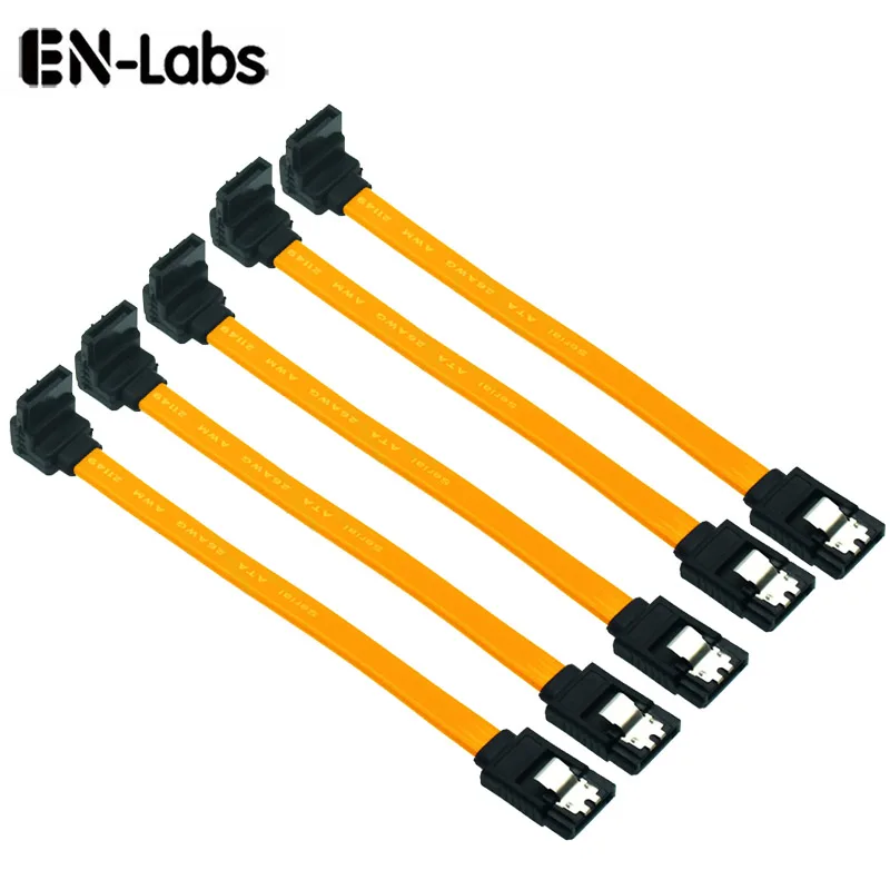 5pcs 10CM SATA 3.0 Harddrive 6Gb/s Serial ATA DATA Cable 90 Angled 180 Connector SATA3 SATAIII 6Gbps Hard Drive Disk,SSD Adapter detail 1