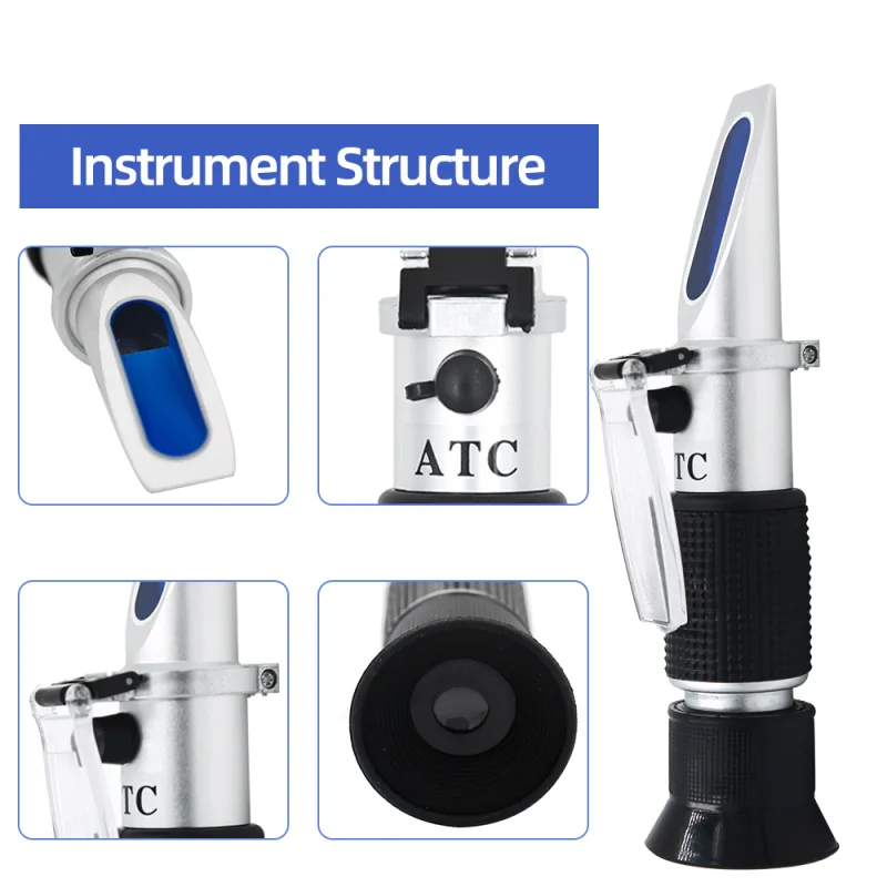 4 in 1 Hand Held Car Refractometer Vehicle 30-35% Adblue Fluid Glycol Urea Tester Battery Antifreeze with ATC - image 2