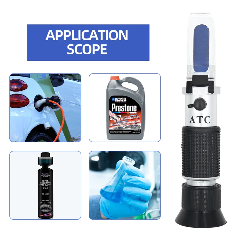 4 in 1 Hand Held Car Refractometer Vehicle 30-35% Adblue Fluid Glycol Urea Tester Battery Antifreeze with ATC - image 6