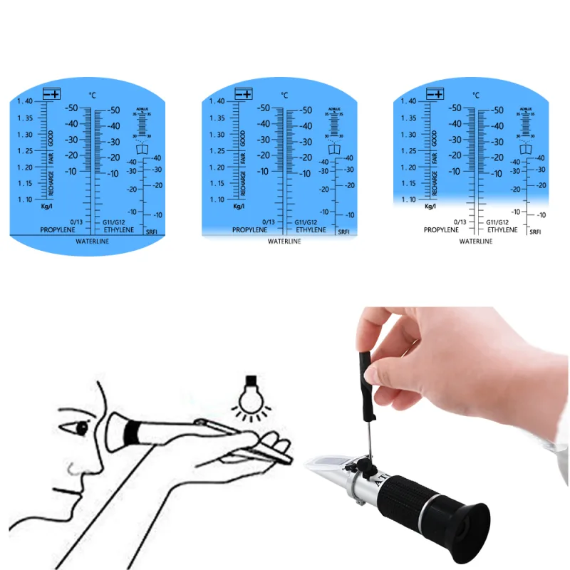 4 in 1 Hand Held Car Refractometer Vehicle 30-35% Adblue Fluid Glycol Urea Tester Battery Antifreeze with ATC detail 5
