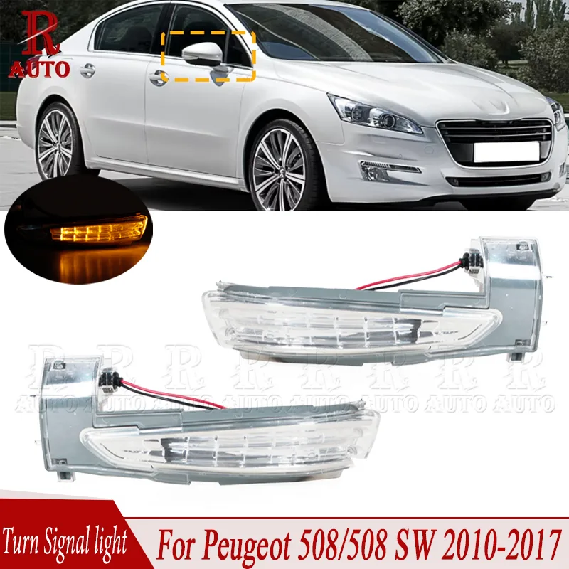 R-Auto LED Rearview Mirror Turn Signal Light Side Lamp Car Styling For Peugeot 508/508 SW 2010 2011-2015 2016 2017 6325J5 6325J4 detail 1