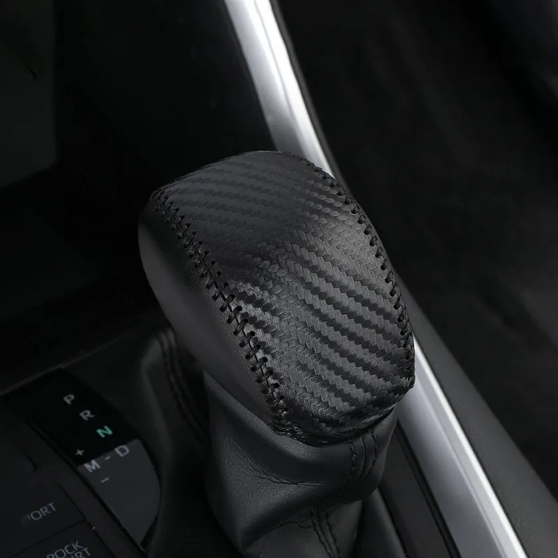 Leather Car Gear Shift Collars Shift Knob Head Cover For Toyota RAV4 2019 2020 2021 2022 2023 2024 RAV4 XA50 Hybrid Accessories - image 3