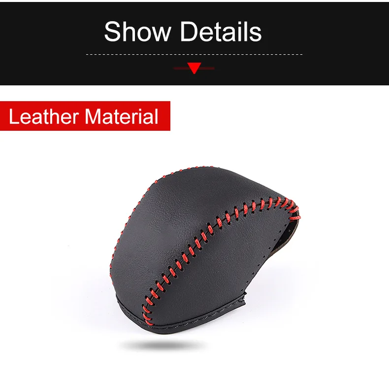Leather Car Gear Shift Collars Shift Knob Head Cover For Toyota RAV4 2019 2020 2021 2022 2023 2024 RAV4 XA50 Hybrid Accessories detail 4