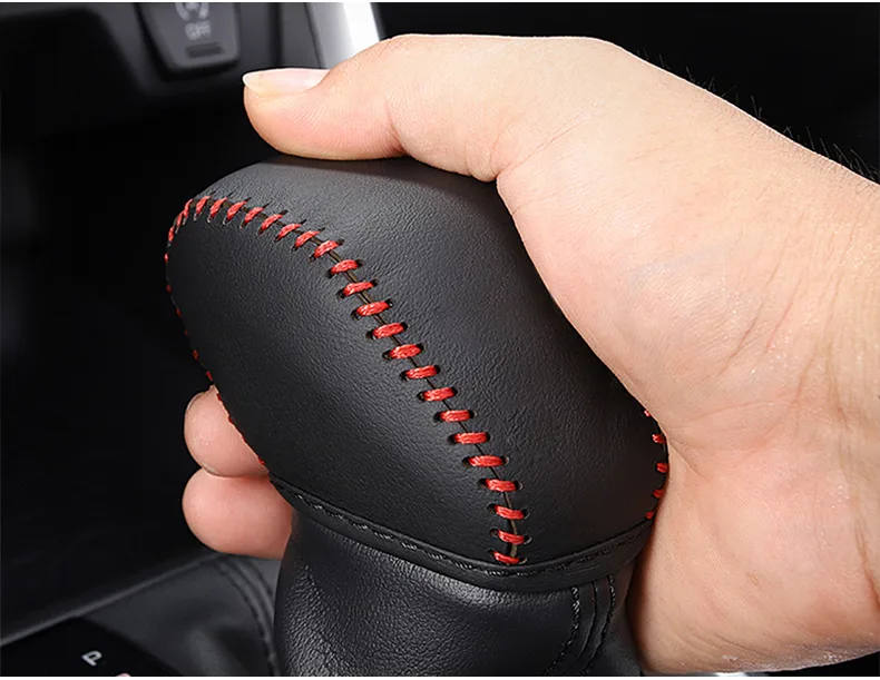 Leather Car Gear Shift Collars Shift Knob Head Cover For Toyota RAV4 2019 2020 2021 2022 2023 2024 RAV4 XA50 Hybrid Accessories detail 5