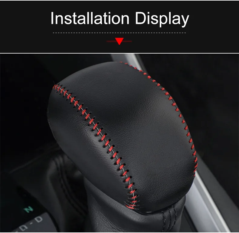 Leather Car Gear Shift Collars Shift Knob Head Cover For Toyota RAV4 2019 2020 2021 2022 2023 2024 RAV4 XA50 Hybrid Accessories detail 8