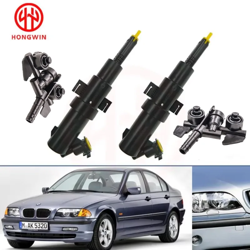 Front Headlamp Headlight Washer Nozzle Jet 61678362823 + Washer Cap Cover 61674290867&61674290868 For BMW 3Series E46  1997-2006 - image 1