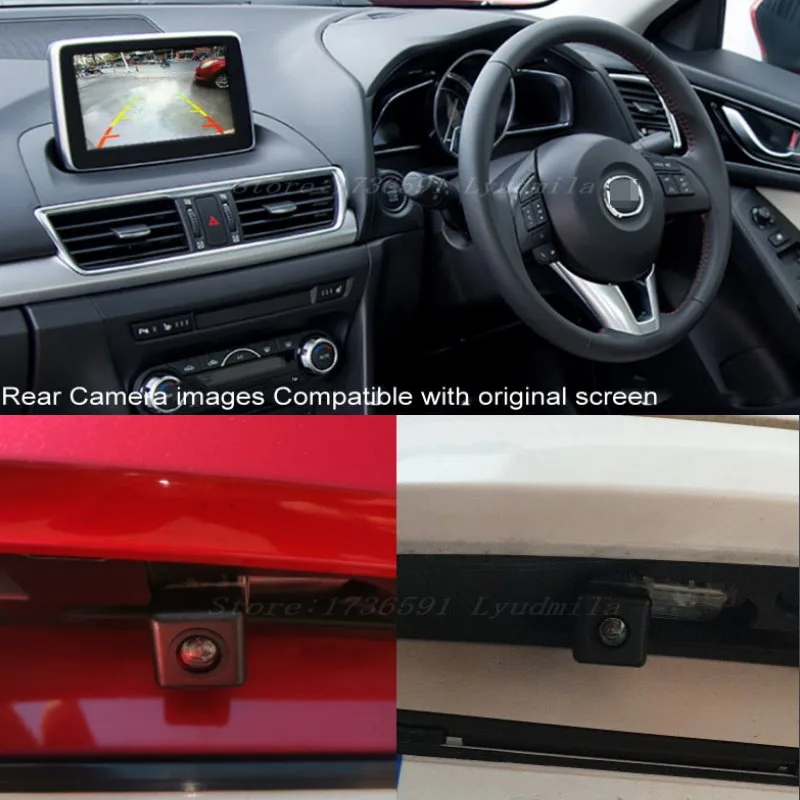 For Mazda 3 Axela M3 Hatchback BM BN 2014 2015 2016 2017 2018 OEM Screen Compatible with High-Quality Reverse Rear View Camera - image 6