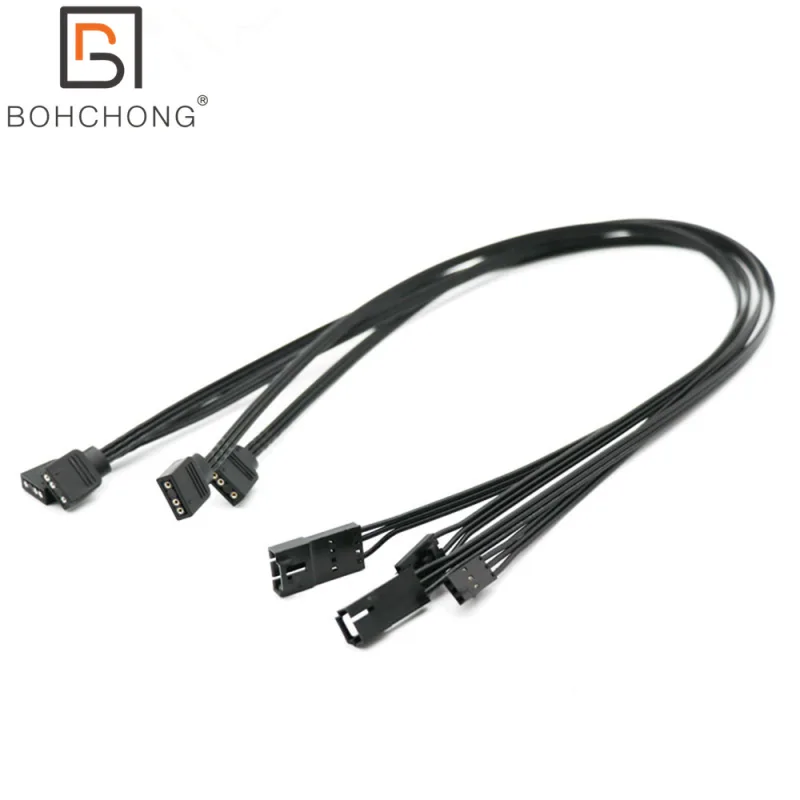 Corsair Fan RGB ARGB Adapter Cable HD LL120 140 QL 3Pin 4Pin Fan to 5V 3Pin RGB LED Cable 50cm - image 1