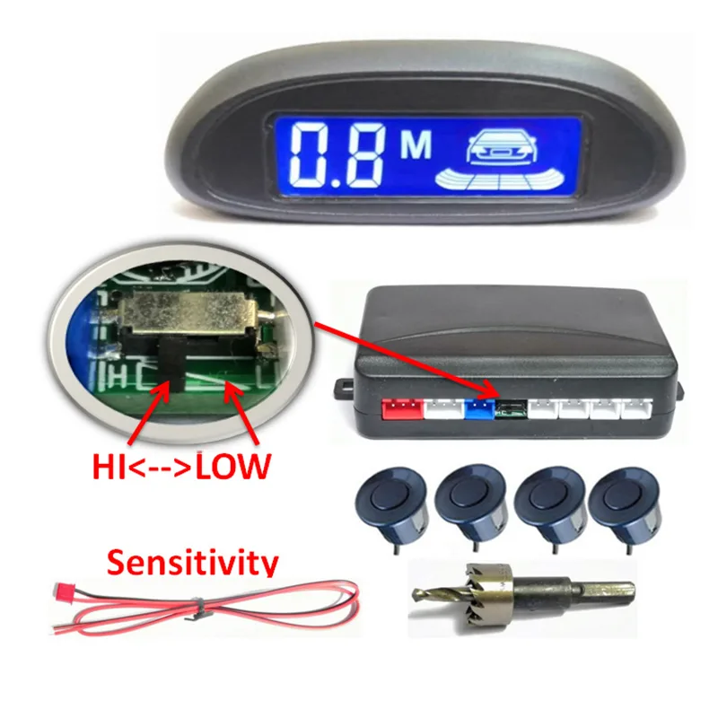 Multiple Radar Car Parktronic LED Parking Sensor Kit Radar Backlight Display Backup Monitor Detector System detail 5