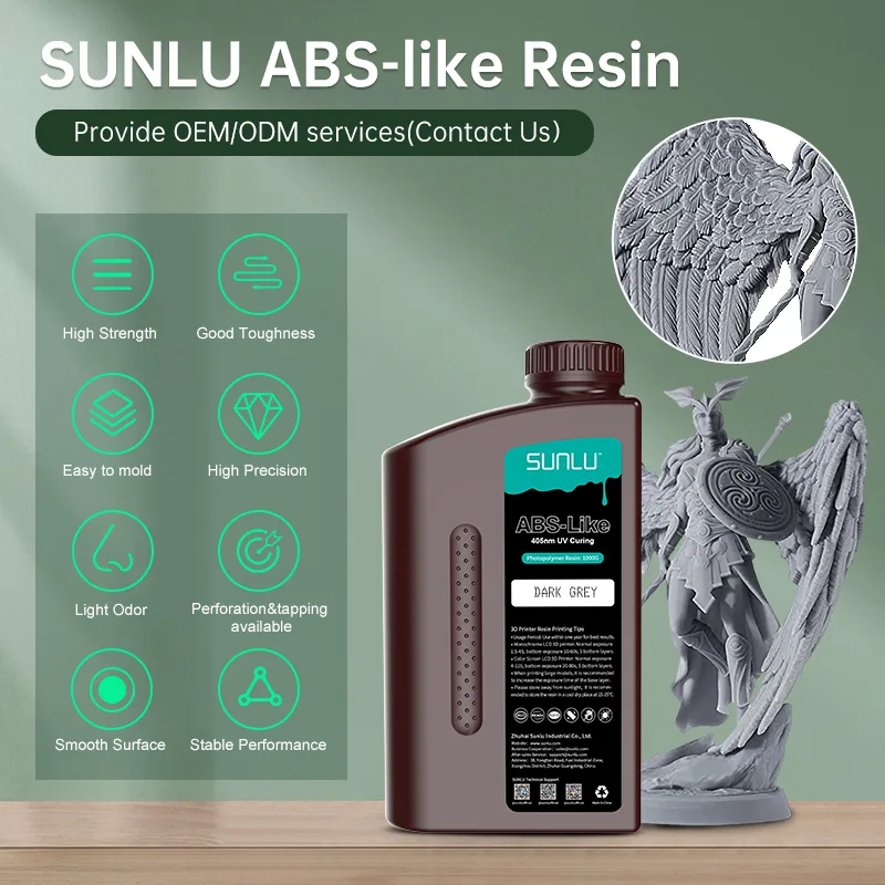 SUNLU 1000G ABS-LIKE Low Ordor Smooth Surface 405nm UV Resin Curing Easy to Mold High Precision Photopolymer SLA/DLP/LCD Printer - image 2