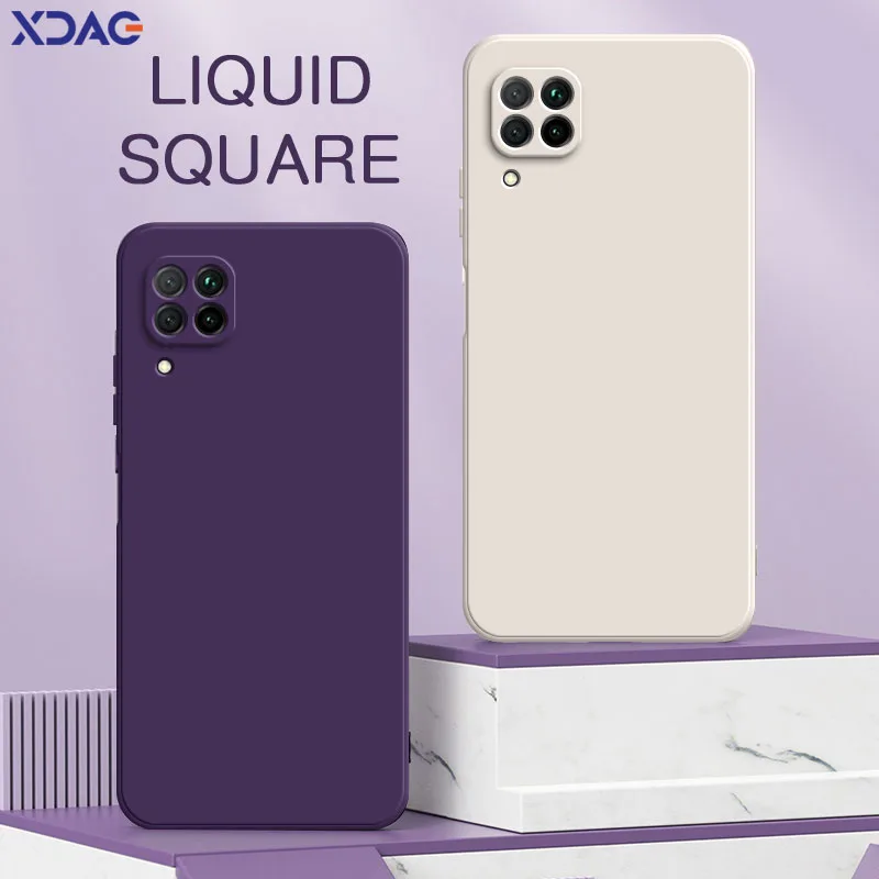 Original Square Liquid Silicone Case for Huawei Nova 6 SE 7i P40 Lite 4G Russia Soft Phone Back Cover Nova6SE Nova7i P40Lite Bag - image 1