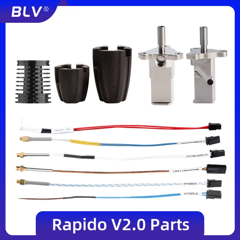 BLV®RAPIDO V2 Ceramics Heater Kit  heatBlock  K500 Thermocouple M4  104GT-2 100K 3950 PT1000 For Rapido V2.0 HOTEND - image 1