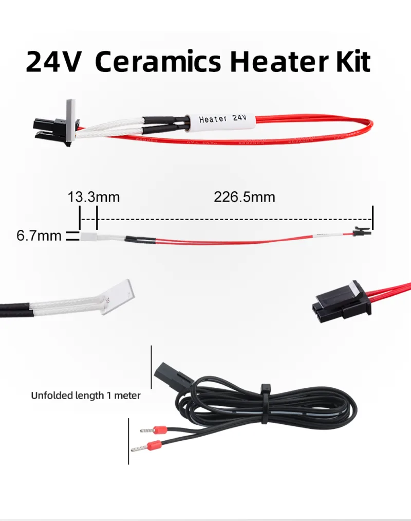 BLV®RAPIDO V2 Ceramics Heater Kit  heatBlock  K500 Thermocouple M4  104GT-2 100K 3950 PT1000 For Rapido V2.0 HOTEND detail 4