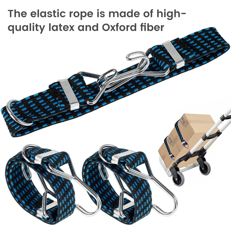 4Pcs Car Elastics Bungees Cords Luggage Rope Cord Hooks Bikes Wide Flat Rope Tie Luggage Roof Rack Strap Fixed Band Dropshipping - image 2