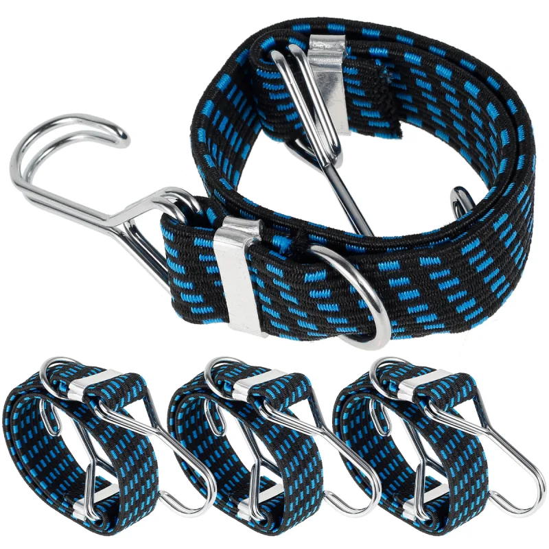 4Pcs Car Elastics Bungees Cords Luggage Rope Cord Hooks Bikes Wide Flat Rope Tie Luggage Roof Rack Strap Fixed Band Dropshipping - image 5