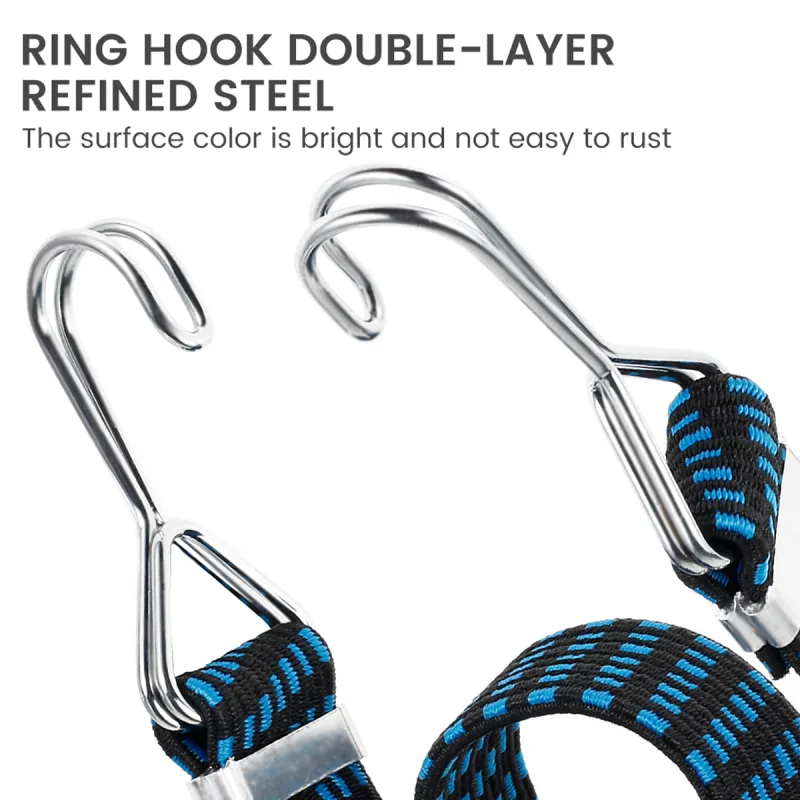 4Pcs Car Elastics Bungees Cords Luggage Rope Cord Hooks Bikes Wide Flat Rope Tie Luggage Roof Rack Strap Fixed Band Dropshipping - image 6