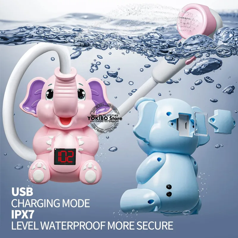 Baby Bath Toys Bath Shower with Shower Thermometer Electric Elephant Water Spray Water Toys for Kids Tathtub Toys for Toddlers - image 3