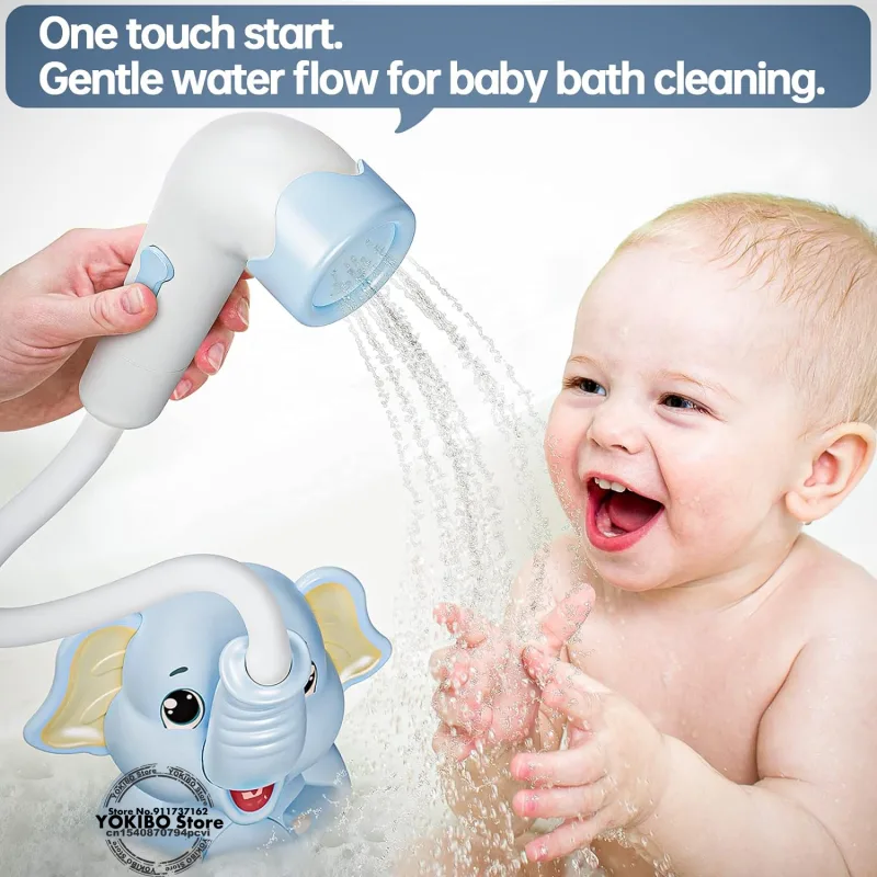 Baby Bath Toys Bath Shower with Shower Thermometer Electric Elephant Water Spray Water Toys for Kids Tathtub Toys for Toddlers - image 4
