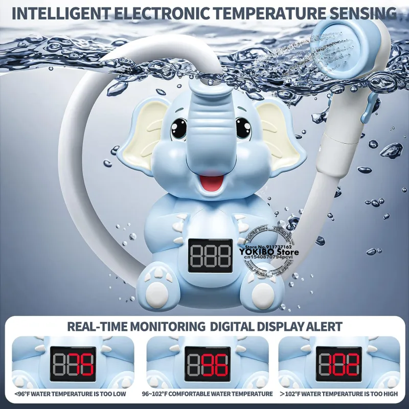 Baby Bath Toys Bath Shower with Shower Thermometer Electric Elephant Water Spray Water Toys for Kids Tathtub Toys for Toddlers detail 6