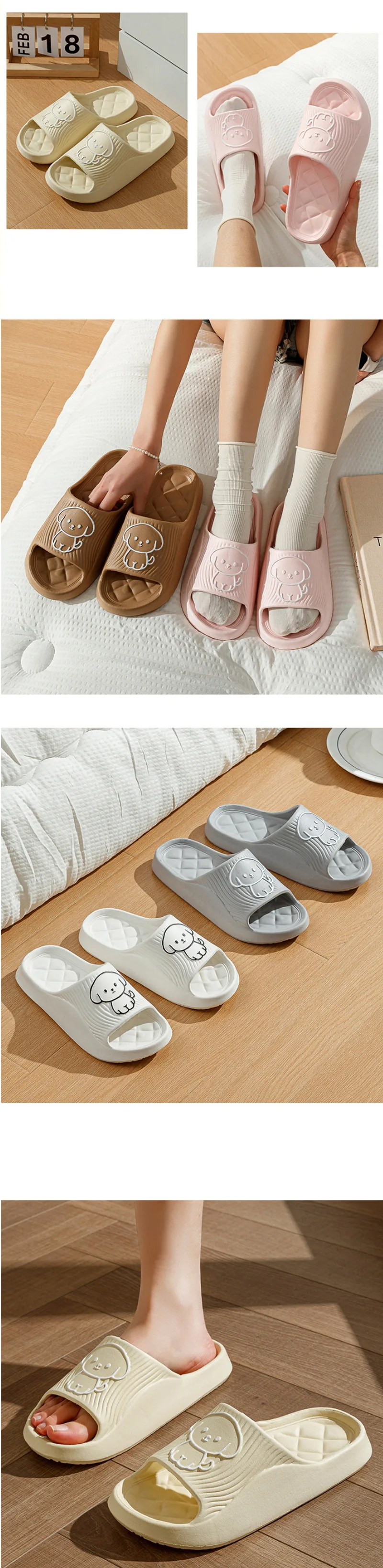 Cute Couple Pillow Slippers Female Summer Wear 2024 New Bathroom Bath Non-slip Indoor Home Eva Thick Bottom Sandals detail 6
