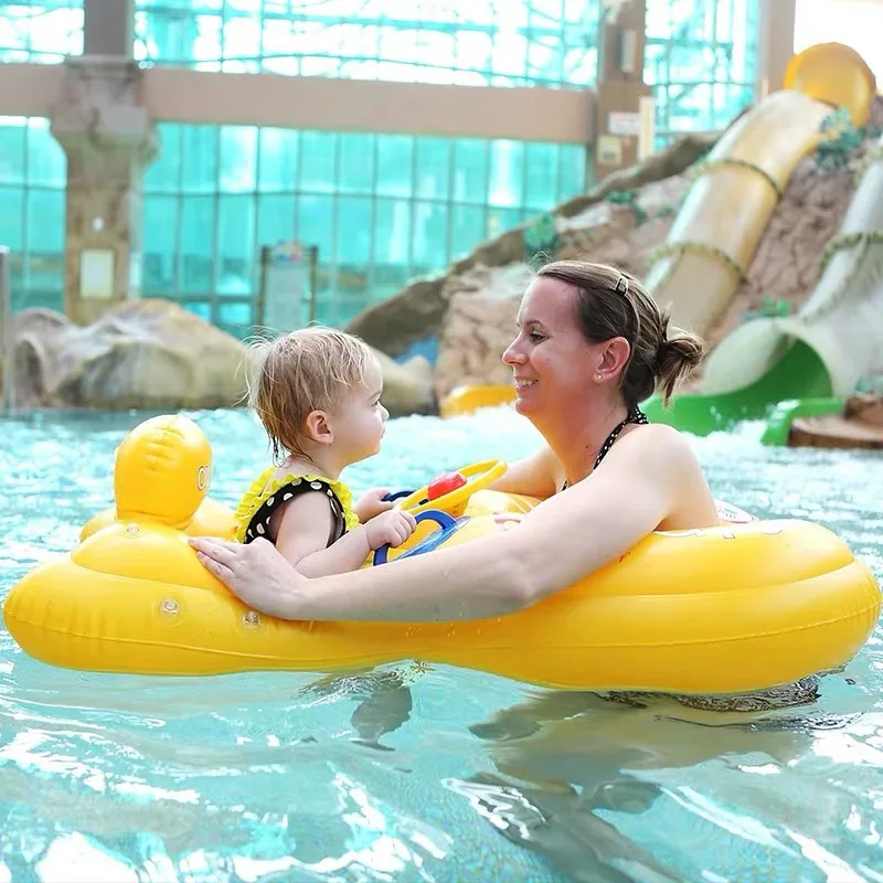 Portable Mother Children Swim Circle Inflatable Safety Swimming Ring Children Water Play Games Seat Float Kids Swim Trainer Toy detail 1