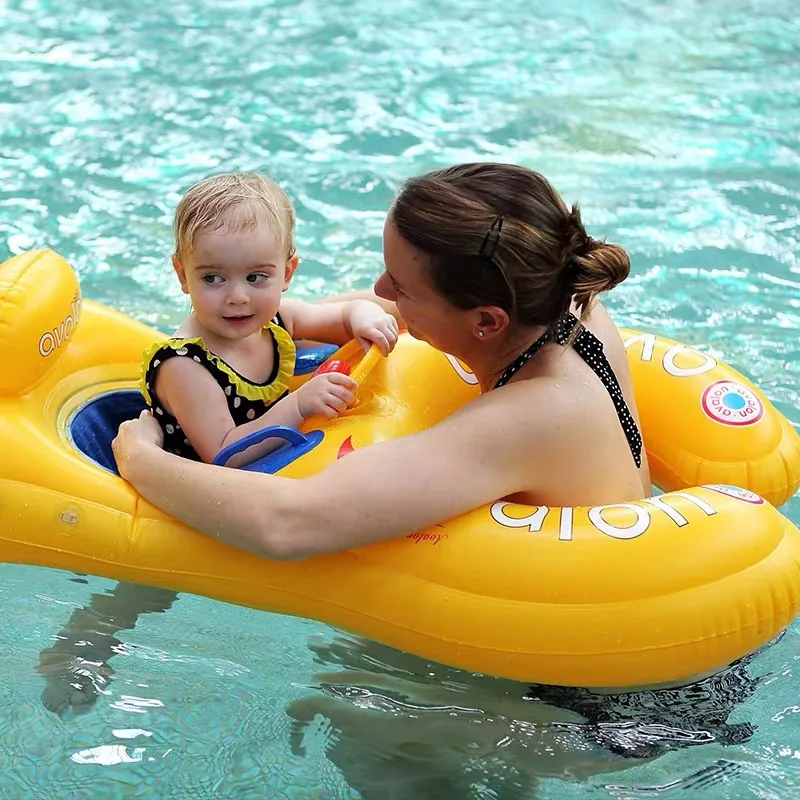 Portable Mother Children Swim Circle Inflatable Safety Swimming Ring Children Water Play Games Seat Float Kids Swim Trainer Toy detail 2