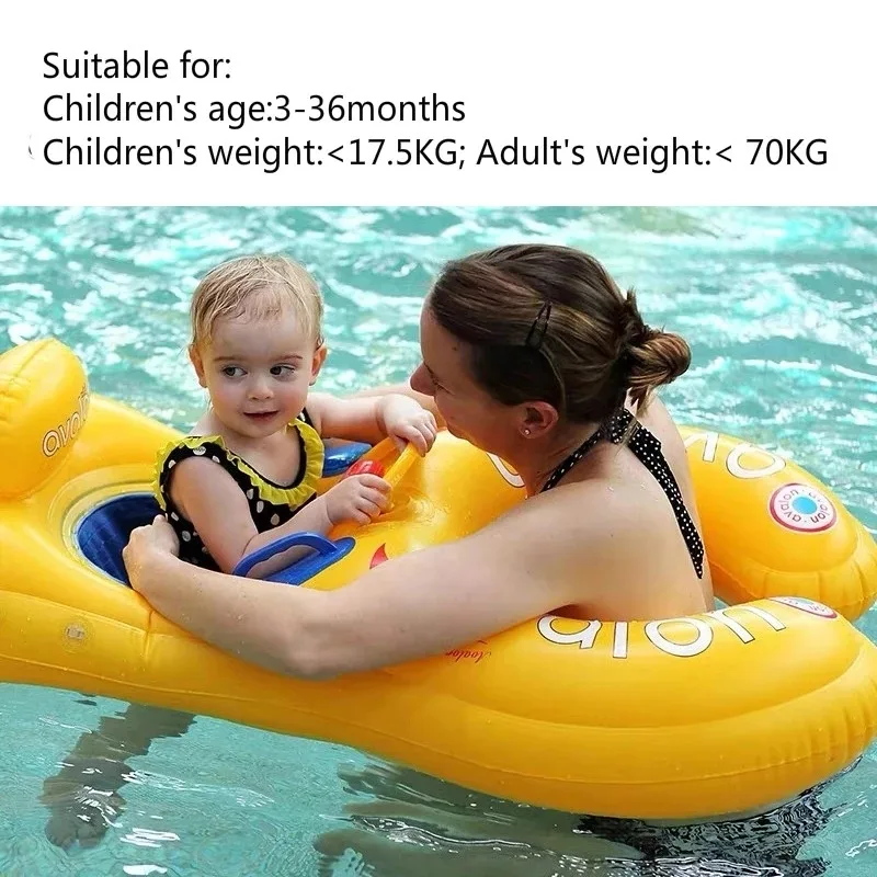 Portable Mother Children Swim Circle Inflatable Safety Swimming Ring Children Water Play Games Seat Float Kids Swim Trainer Toy detail 4