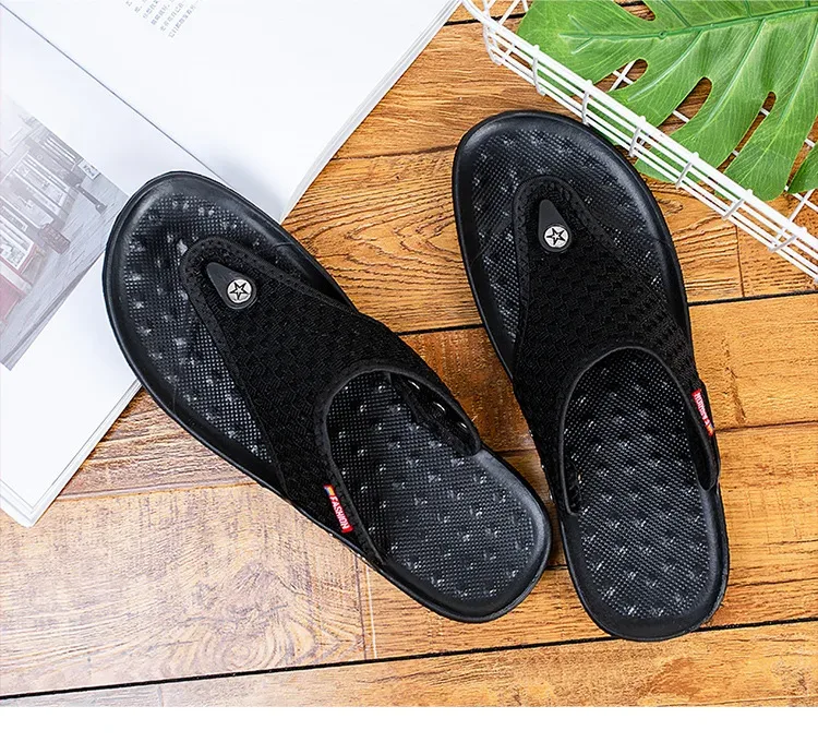 MAEDEF Slippers Summer Flip Flops for Men Beach Slippers Casual Sandals Comfortable Shoes Non-Slip Bathroom Shoes  Men Slides detail 4