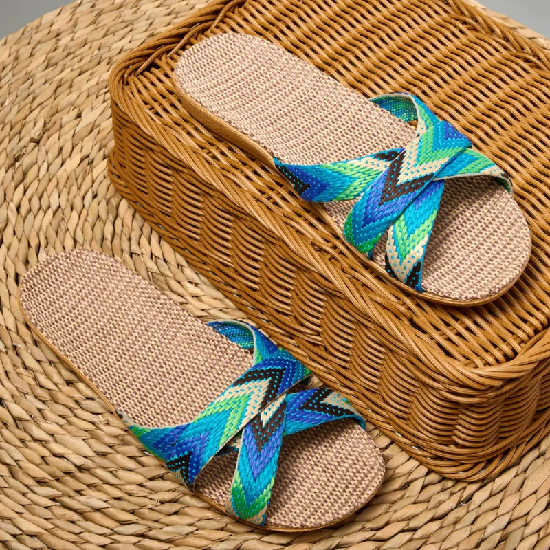 Indoor Slippers Women Home Shoes Lightweight Linen Couple Slippers Lightweight Home Slippers detail 5