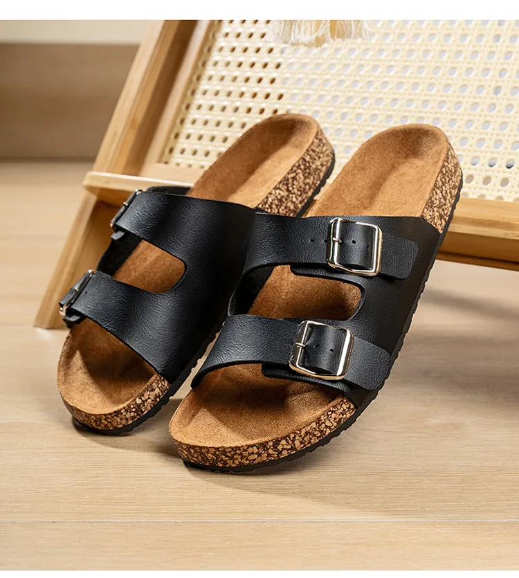 Slippers for men and women Birken indoor non-slip cork slippers women beach outdoor home comfortable casual sandals large size detail 2