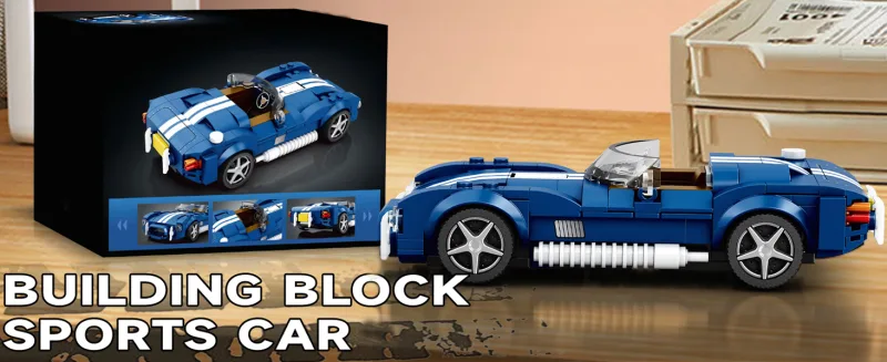 312PCS Blue Sport Car Building Block Set Creative City Vehicle Diy Car Model Bricks Desktop Display Puzzle Toys Holiday Gifts detail 4