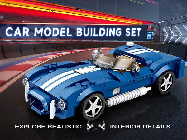 312PCS Blue Sport Car Building Block Set Creative City Vehicle Diy Car Model Bricks Desktop Display Puzzle Toys Holiday Gifts detail 5