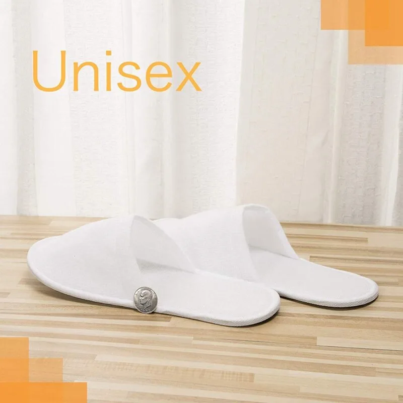 10pairs Disposable Closed Slippers For Men And Women Hotel Shoes Guest Shoes White detail 6
