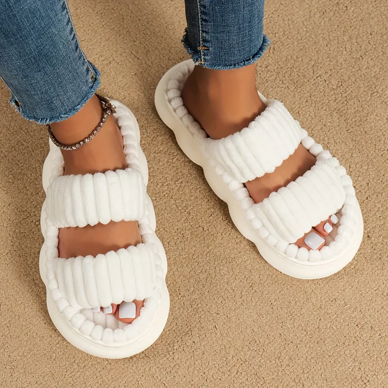 Women's 2024 Spring and Autumn Towel Pattern Thick Sole Home Fashion Anti Slip Towel Sole External Slippers Sandals Outdoor - image 1