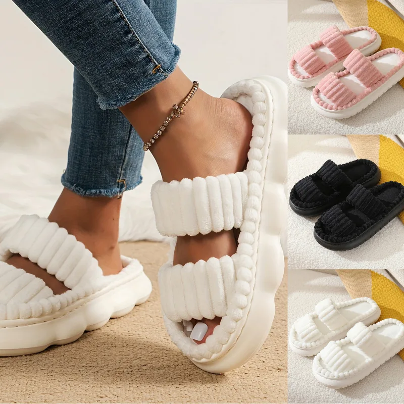 Women's 2024 Spring and Autumn Towel Pattern Thick Sole Home Fashion Anti Slip Towel Sole External Slippers Sandals Outdoor detail 1