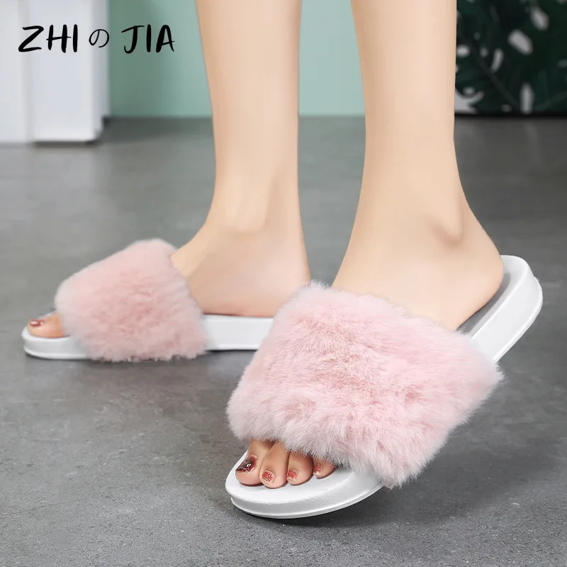 Classic Fashion Women's Plush One Word Slippers Winter Home Casual Shoes Cute Matching Footwear EVA Lightweight Fashion Shoes - image 5