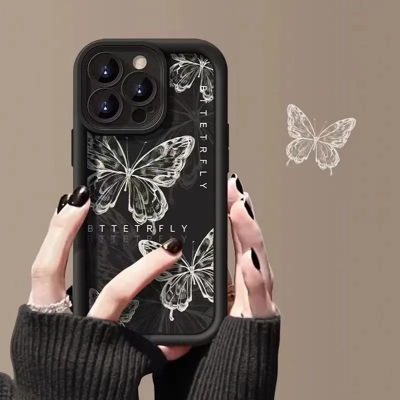 Purple Butterfly Silicone Couple Phone Case for IPhone 16 15 14 13 12 11 Pro Max Mini XR XS X 7 8 Plus Soft TPU Back Cover - image 3