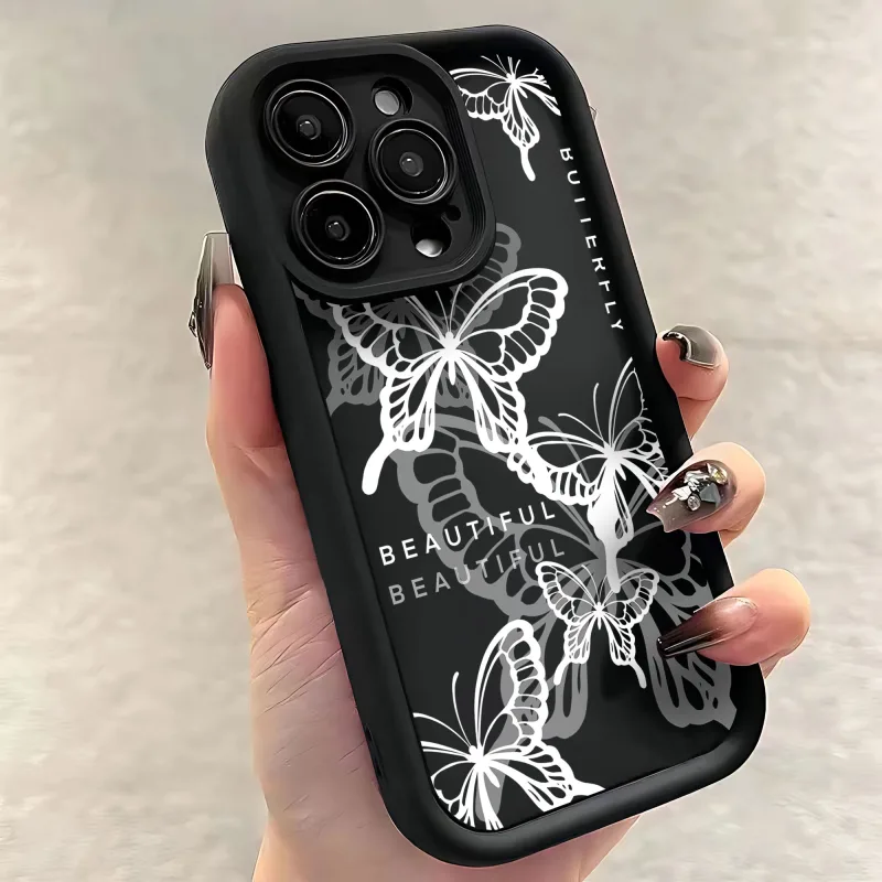 Purple Butterfly Silicone Couple Phone Case for IPhone 16 15 14 13 12 11 Pro Max Mini XR XS X 7 8 Plus Soft TPU Back Cover - image 6
