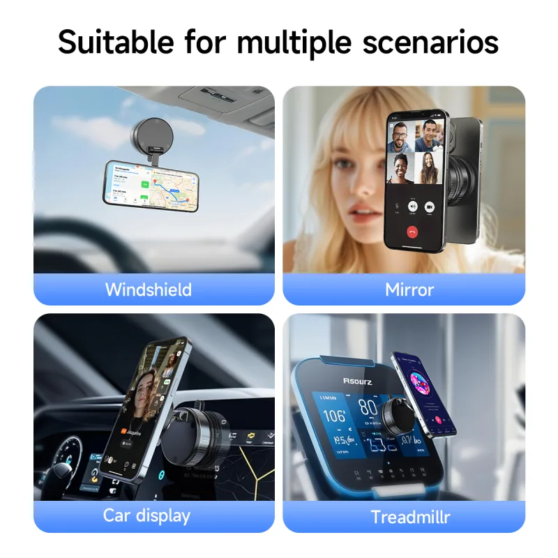 HOCO Manual Magnetic Car Phone Holder For iPhone 17 16 15 Series Universal 360 Degree Rotate Stand Bracket For Samsung S24 S25 - image 5