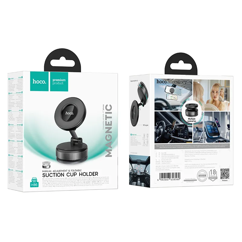 HOCO Manual Magnetic Car Phone Holder For iPhone 17 16 15 Series Universal 360 Degree Rotate Stand Bracket For Samsung S24 S25 - image 6