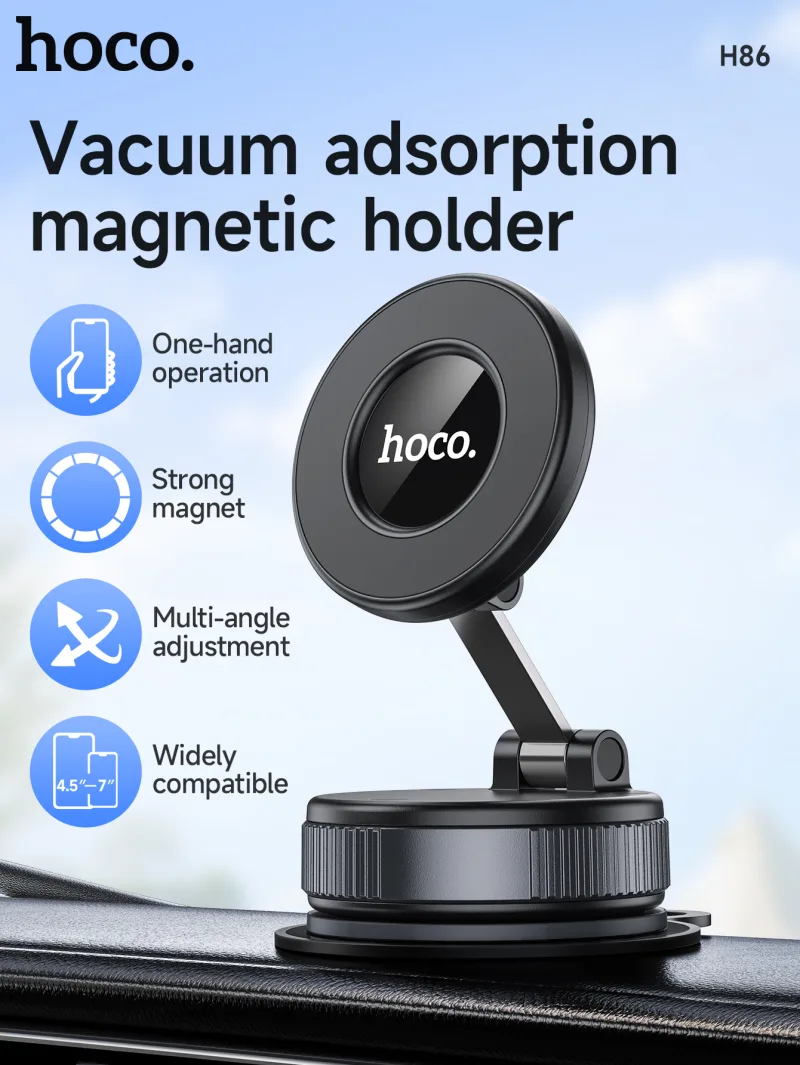 HOCO Manual Magnetic Car Phone Holder For iPhone 17 16 15 Series Universal 360 Degree Rotate Stand Bracket For Samsung S24 S25 detail 1