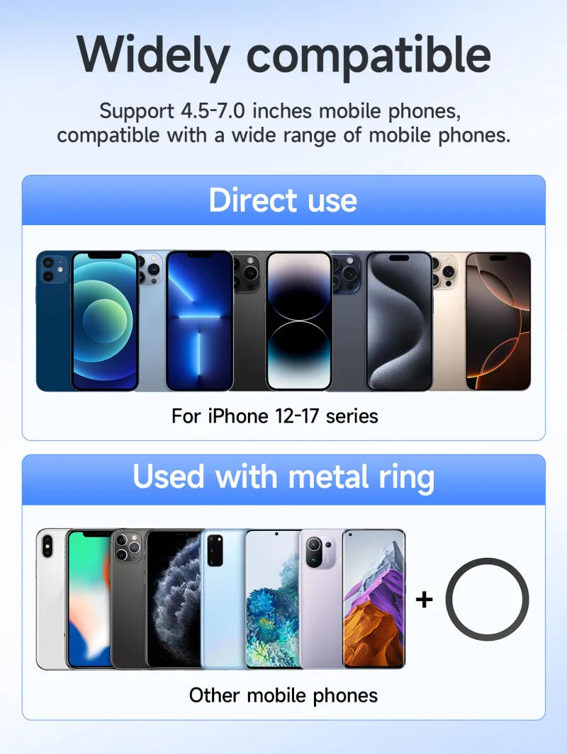HOCO Manual Magnetic Car Phone Holder For iPhone 17 16 15 Series Universal 360 Degree Rotate Stand Bracket For Samsung S24 S25 detail 6