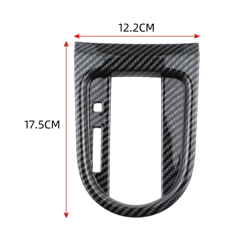 ABS Carbon Fiber Interior Center Gear Shift Frame Cover Panel for Ford Mustang 2016-2022 LHD AT Gear Shift Panel Protective Trim detail 3