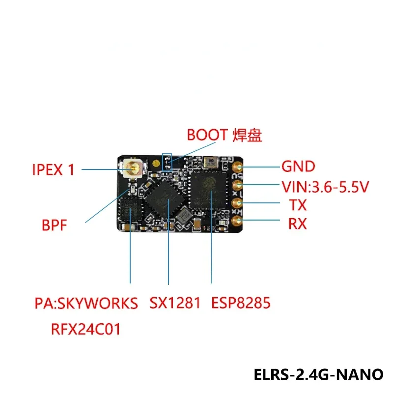 ELRS 915MHz / 2.4GHz NANO ExpressLRS Receiver With T type Antenna Support Wifi Upgrade for RC FPV Traversing Drones Parts - image 5
