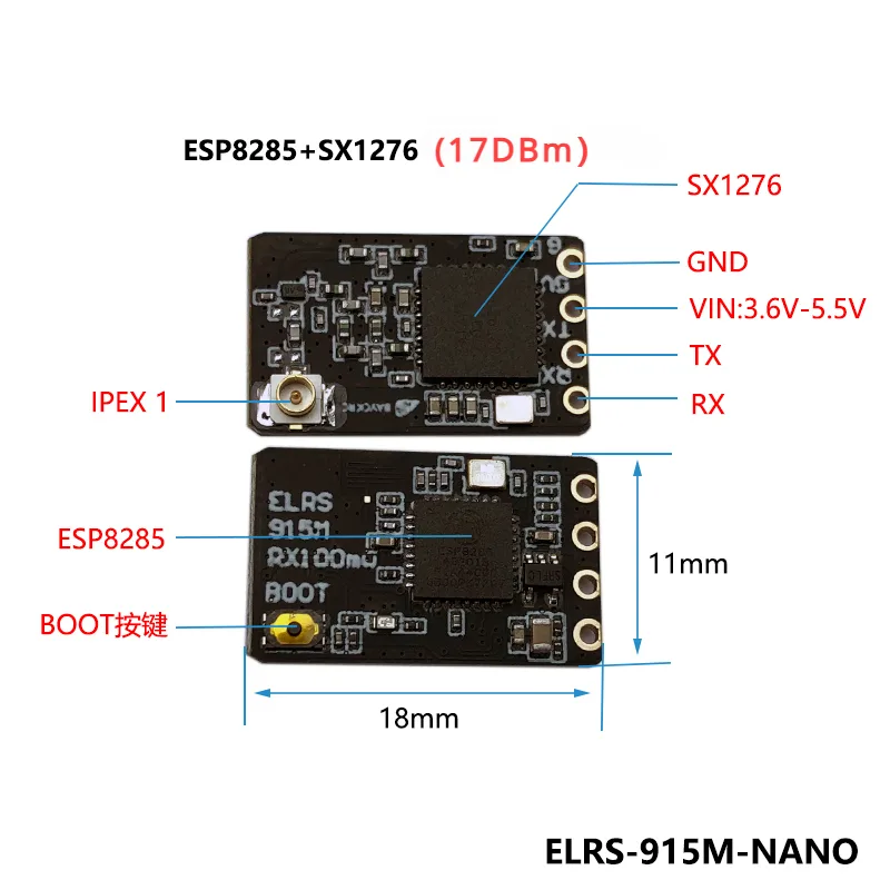 ELRS 915MHz / 2.4GHz NANO ExpressLRS Receiver With T type Antenna Support Wifi Upgrade for RC FPV Traversing Drones Parts detail 3