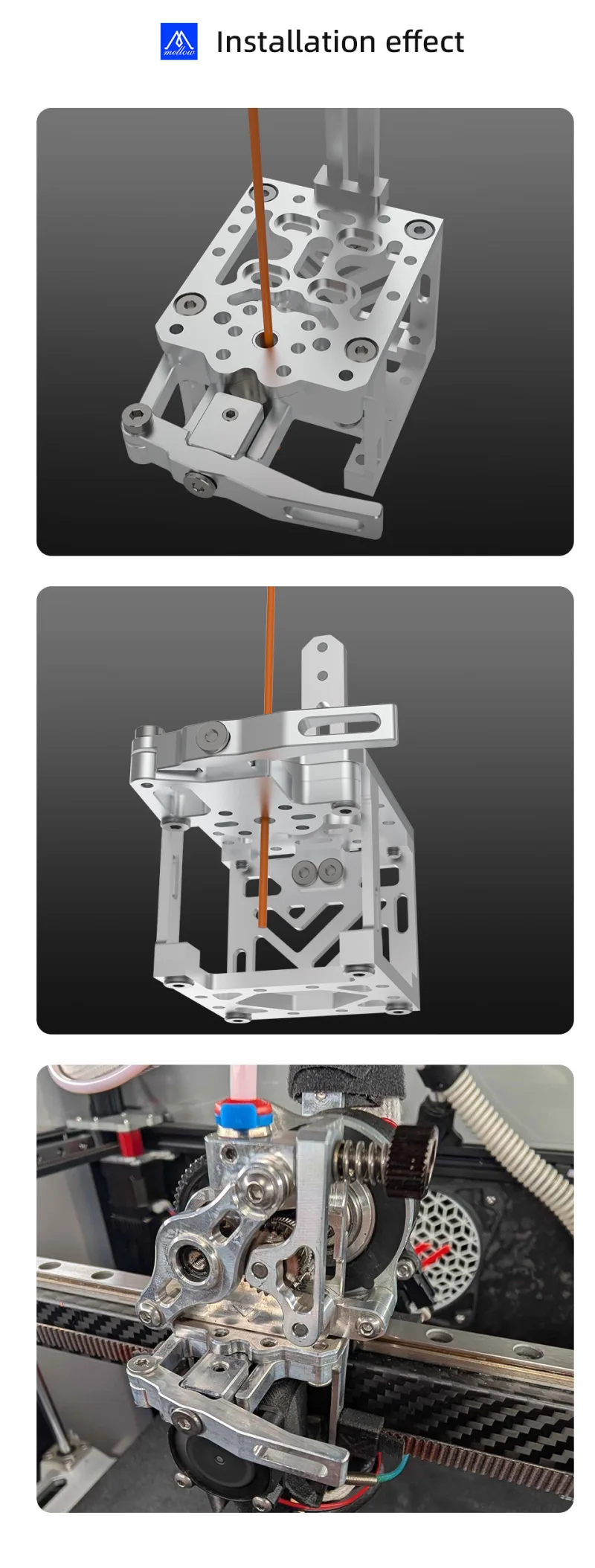 Mellow CNC Aluminum Magneto Filament Cutter For Printhead Bracket – Compatible with Goliath, Crazy Dragon Hotends & VZ Extruder detail 5