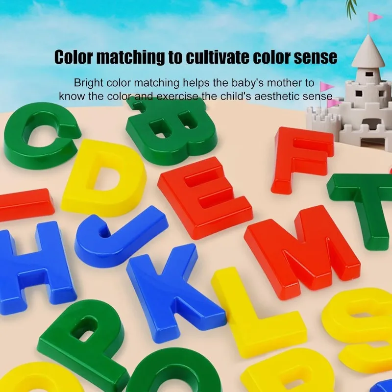 ABC Learning Alphabet Sand Mold Uppercase Letters Beach Toy Play Set for Kids Toddlers Match Game Color Sorting Montessori Toys - image 4