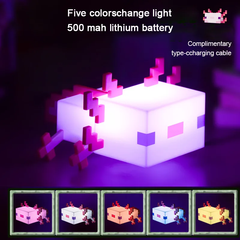 MC Game Salamander Lamp Five Color Toy Atmosphere Light Modes Lamp To Decorate Your Gaming Desk Or Night Stand Children's Gift - image 1