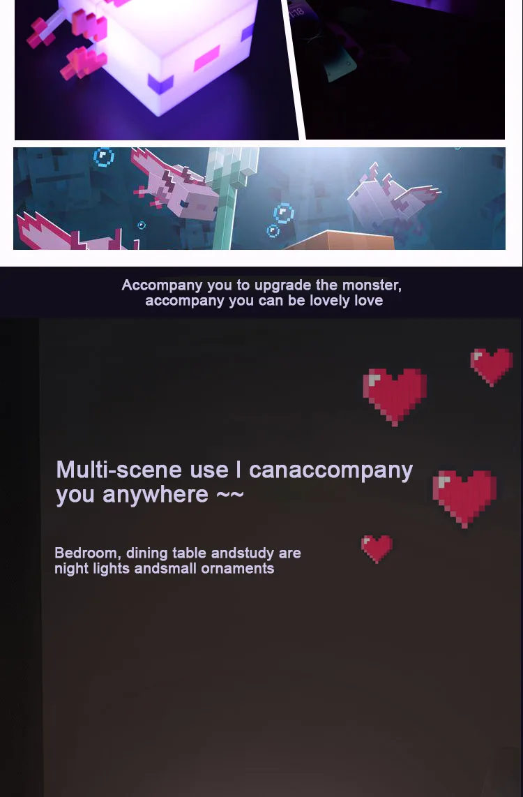 MC Game Salamander Lamp Five Color Toy Atmosphere Light Modes Lamp To Decorate Your Gaming Desk Or Night Stand Children's Gift detail 4